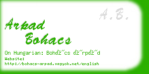 arpad bohacs business card
